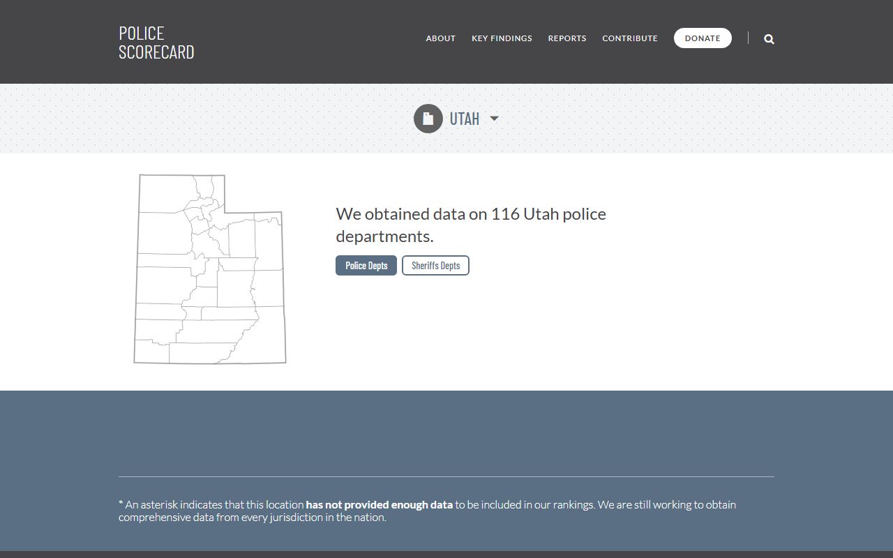 Draper Police Department scorecard with arrest statistics