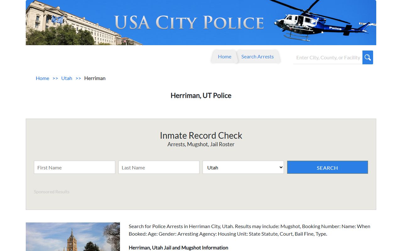 Herriman jail records available through public databases