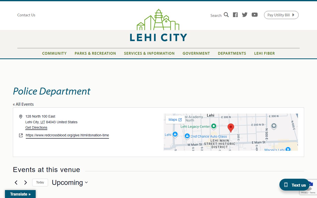Lehi Police Department website for arrest and booking information