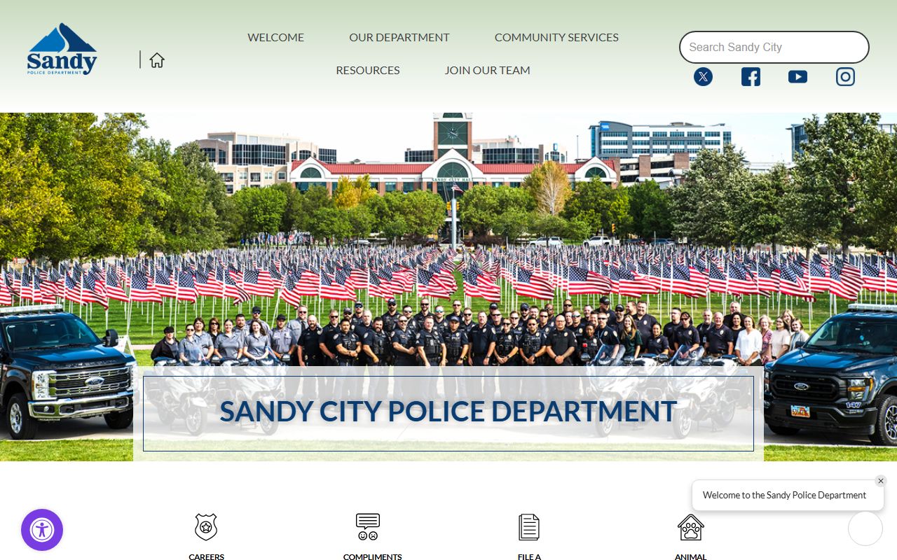 Sandy Police Department website for arrest and booking information