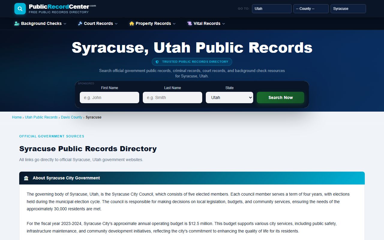 Syracuse public records resource for booking and arrest data