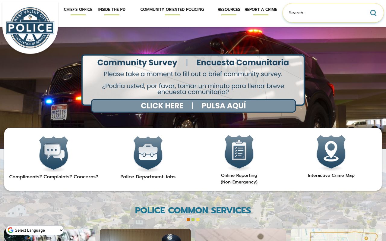 West Valley City Police Department website for booking and arrest information