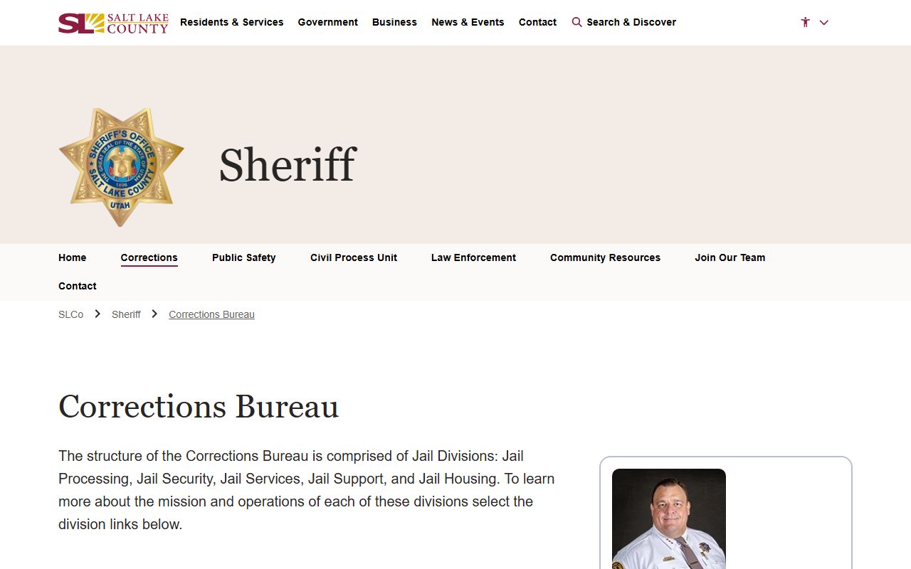 Salt Lake County Sheriff Corrections Bureau for 24 hour booking records