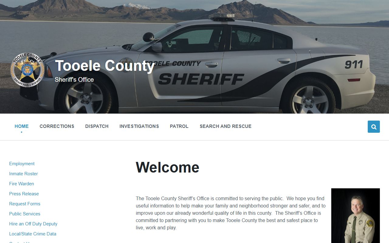 Tooele County Sheriff's Office website for 24 hour booking and detention records
