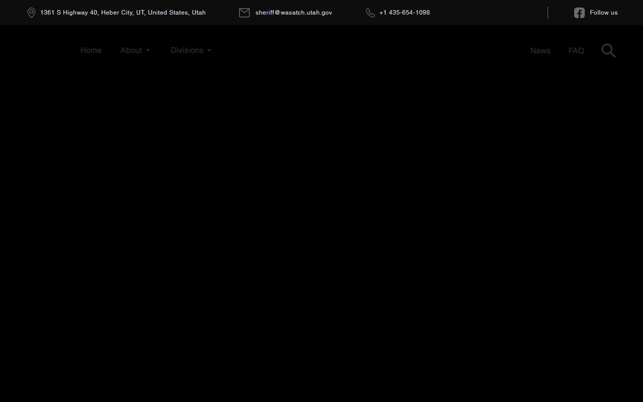 Wasatch County Sheriff's Office website for 24 hour booking and jail records